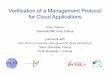 Verification of a Management Protocol for Cloud Applications