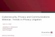 Cybersecurity, Privacy and Communications Webinar: Trends 