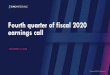 Fourth quarter of fiscal 2020 earnings call