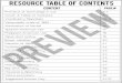 Resource Table of Contents