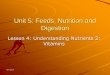 Unit 5: Feeds, Nutrition, & Digestion