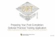 Post-Completion Optional Practical Training (OPT)