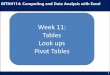 Week 11: Tables Look ups Pivot Tables