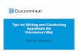 Tips for Writing and Conducting Appraisals the Ducommun 