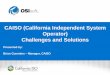 CAISO (California Independent System Operator) Challenges 