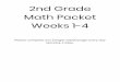 2nd Grade Math Packet Weeks 1-4
