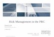 Risk Management in the PRC - The International Law Firm of 
