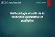 Méthodologie et outils de la recherche quantitative et 