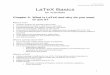 LaTeX Basics for Scientists LaTeX Basics