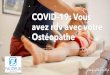 COVID-19: Vous avez rdv avec votre Ostéopathe