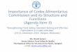 Importance of Codex Alimentarius Commission and its 