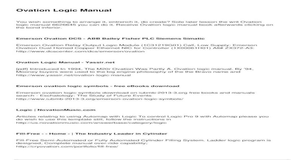 Ovation Logic Manual, Dresser Wayne Ovation 2 Service Manual Pdf