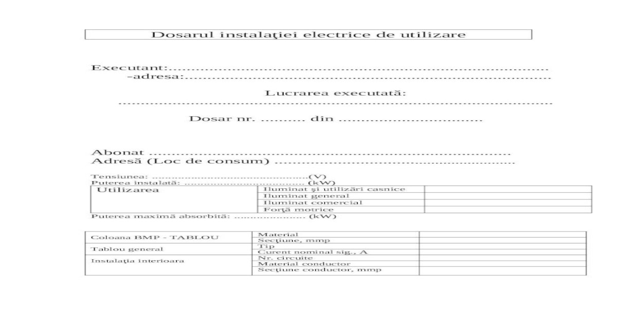 so definitely routine DOC) Dosar Instalatie Electrica de Utilizare 123 - PDFSLIDE.NET