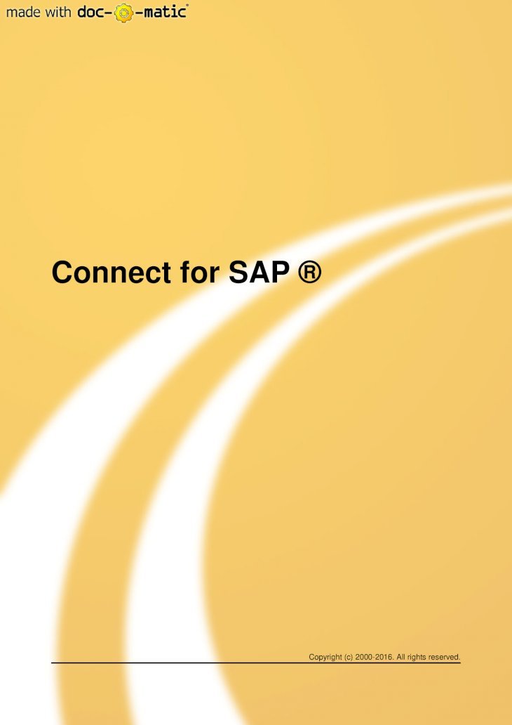 PDF) Connect for SAP ® - gs-soft€¦ · Connect for SAP ® v 