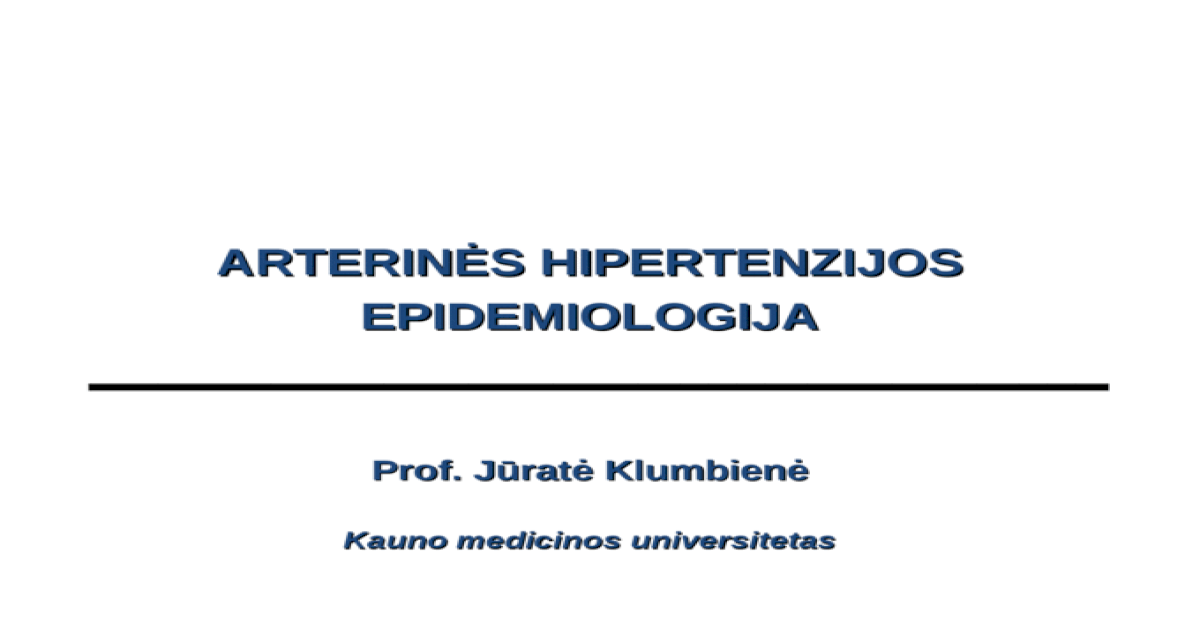 hipertenzijos epidemiologija