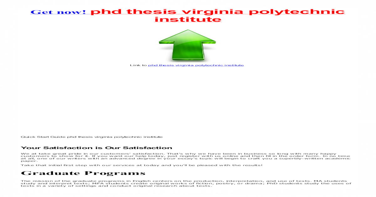 Phd thesis virginia polytechnic institute
