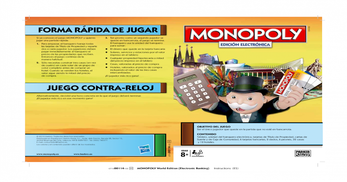 Reglas Monopoly Edicion Electronica