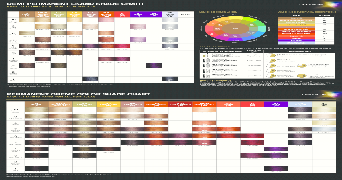 Joico Lumishine Color Chart